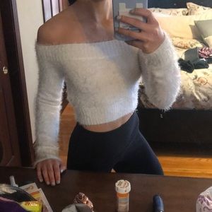 Eyelash crop top sweater